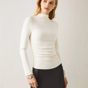 OGL Women's Thermal Ruched Sides Tuckable Mockneck Top